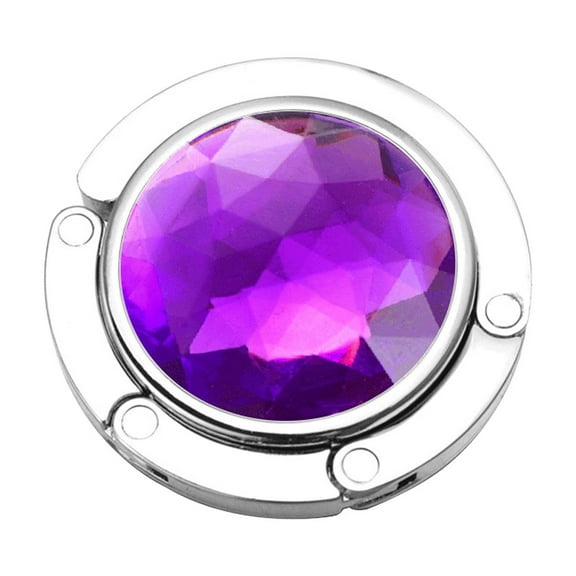 Foldable Purse Hook Womens Bag Table Hanger Collection - 1pack Pretty Floral Hooks,Dark Purple