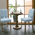 thumbnail image 3 of Chair Covers for Dining Room Set of 4,Christmas Trees Gnomes Stretch Seat Protector Removable Washable Chairs Slipcovers for Kitchen Banquet Wedding Hotel,Winter Snowflake on Blue, 3 of 6