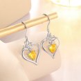 thumbnail image 6 of Beautlace 18K White Gold over Stering Silver Butterfly Dangle Drop Earrings,November Birthstone Heart Hook Earrings Jewelry Birthday Christmas Valentines Mothers Day Gifts for Women Mom, 6 of 11