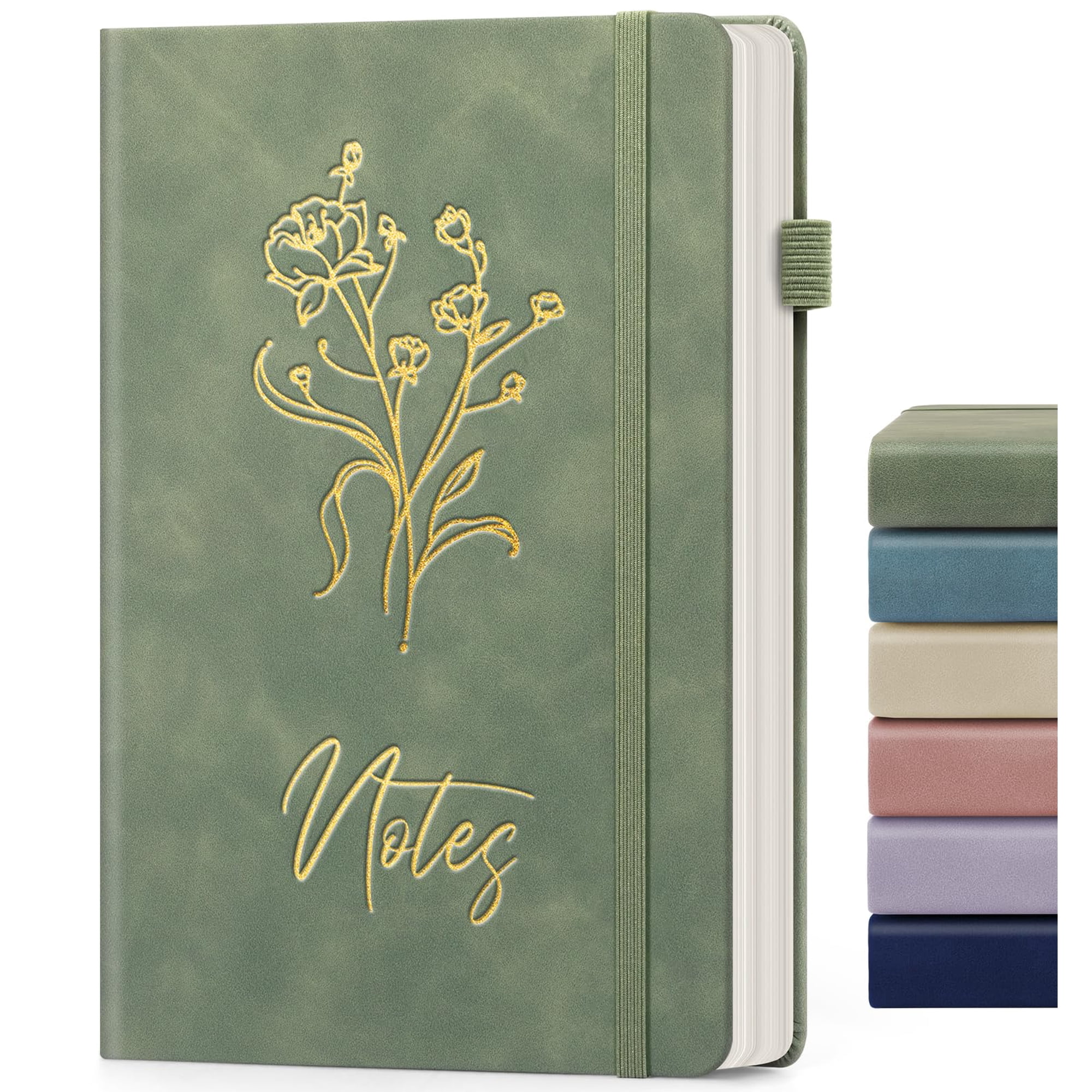 Lined Journal Notebook for Women Men, A5 Hardcover Leather Journals for Writing, 200 Pages Thick Paper, Daily Journal Notebook for Work, School, Note Taking, Business, Travel, College Ruled