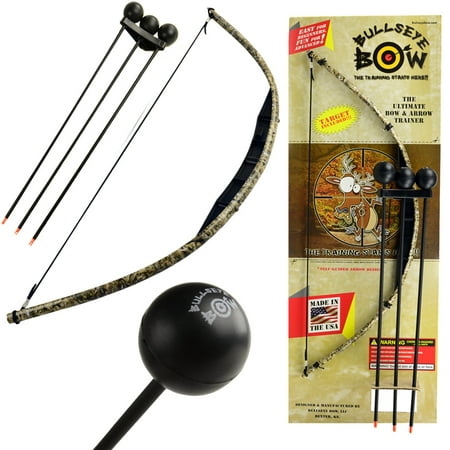 Kids Bow and Arrow Set Beginner Archery Toy Bullseye Black Camo Training Kit Foam