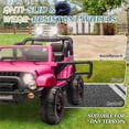 thumbnail image 5 of Arnahaishe 24V Ride On Car Toy, Electric Jeep with Remote Control, LED Light, USB and Bluetooth for Kids of 3-8, Pink, 5 of 6