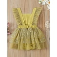 thumbnail image 3 of Liacowi Baby Girls Romper Sleeveless Square Neck Sequins Party Princess Tulle Dress Summer 3-18 Months, 3 of 9