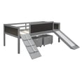 thumbnail image 2 of Aukfa Kids Low Loft Bed with Slide and Chalkboards, Twin Platform Bed with Storage Boxes - Gray, 2 of 8