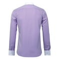 thumbnail image 4 of AZoiNM Men's French Cuff Dress Shirt Slim Fit Long Sleeve Business Casual Polyester, 4 of 10