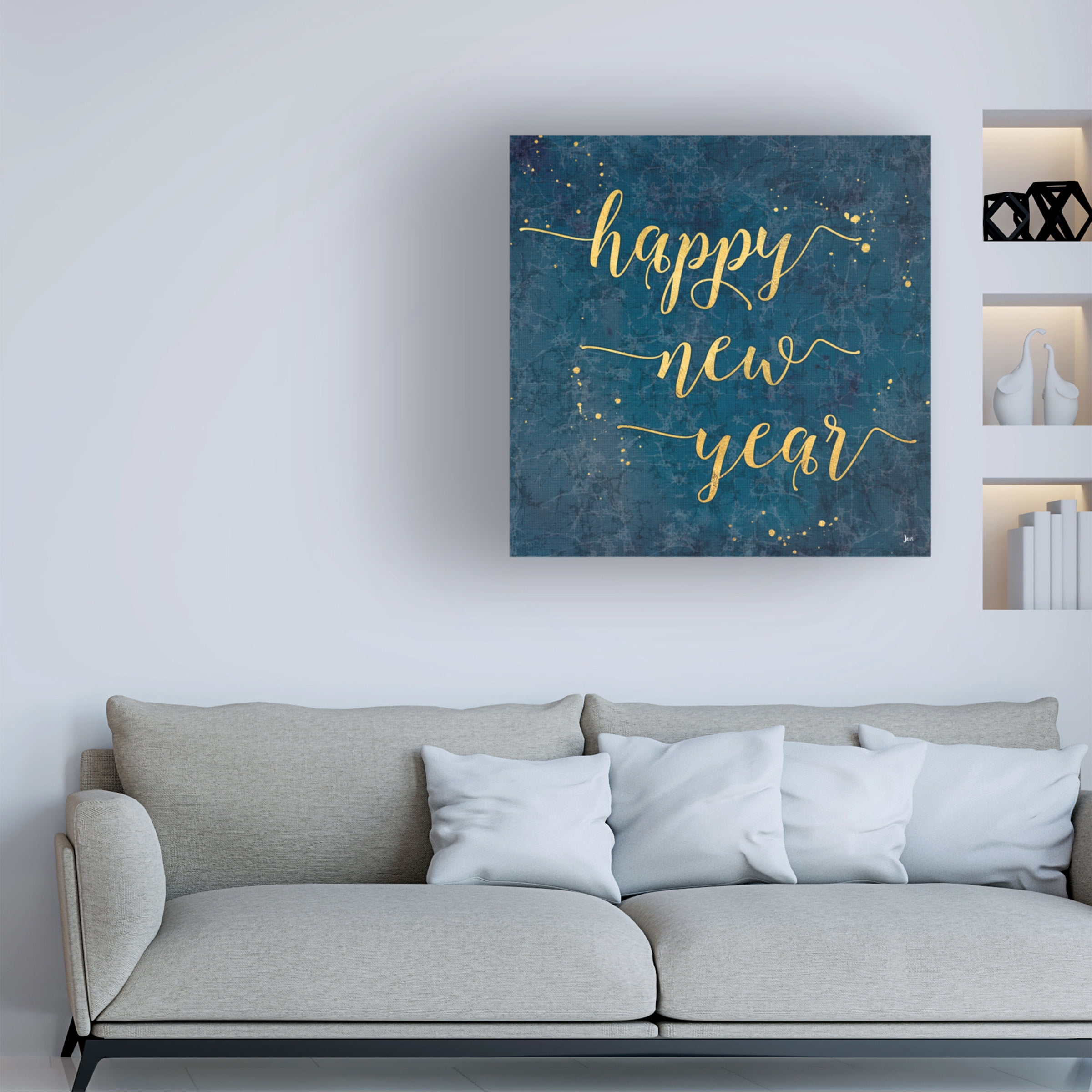 Jess Aiken 'Coastal Lace Happy New Year' Canvas Art