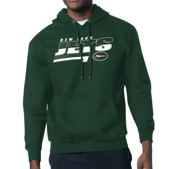 Men's Starter Green New York Jets Logo Push Graphic Hoodie