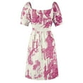 thumbnail image 6 of Toile de Jouy Pink Chinoiserie Tea House Pagoda Sleeveless Dress Prom gown sexy short dresses daring, 6 of 7