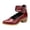 Red, variant on Women's Vintage Dress Shoes 2026 Spring Fall Stylish Casual Leather Triple-Buckles Pointed Toe Chunky Stackable Dressy High Heels for Ladies Business Office Black Size 5.5