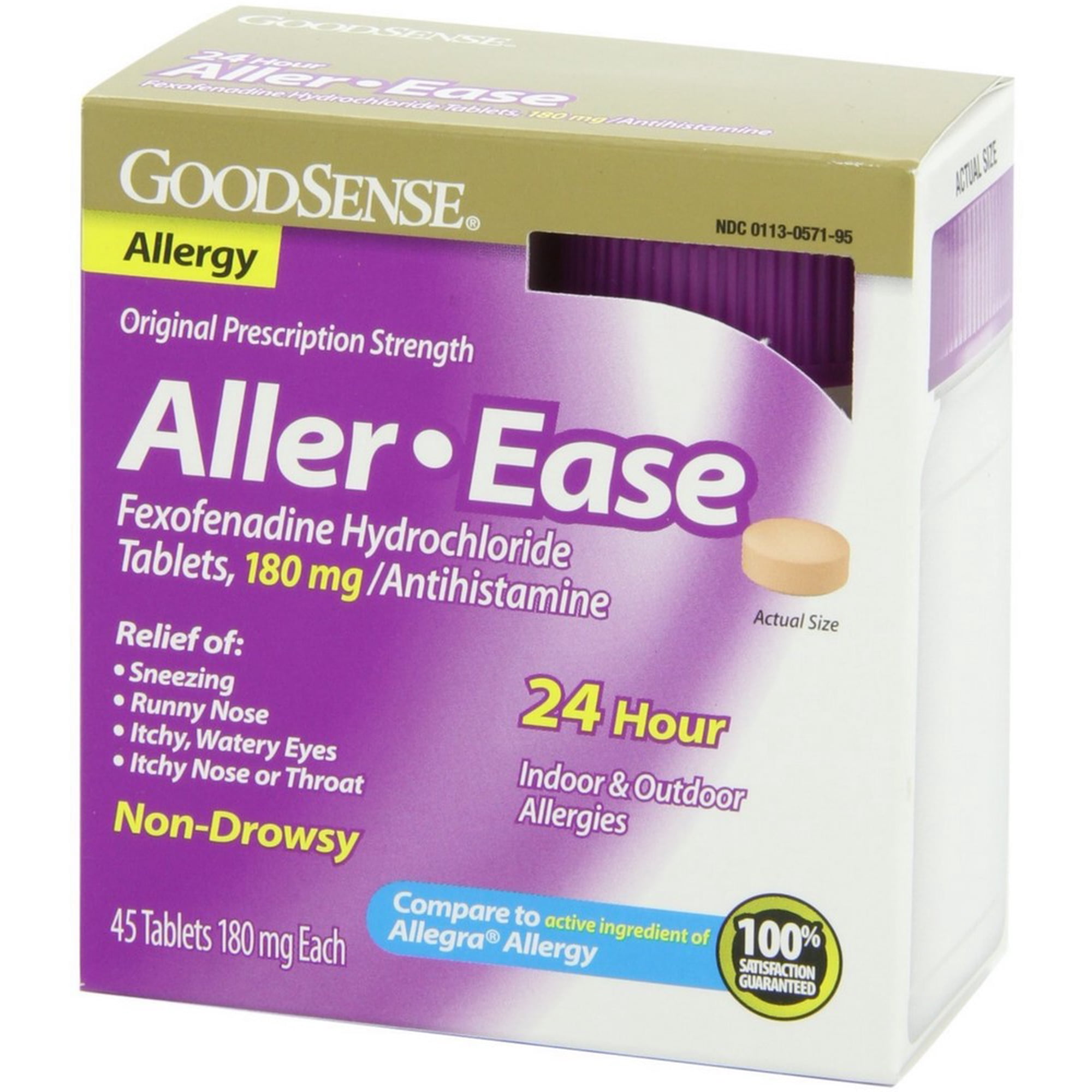 GoodSense Aller-Ease Fexofenadine Hydrochloride Tablets, 180 mg 45 Tablets
