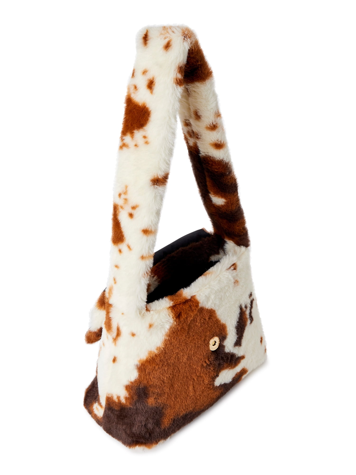 No Boundaries Women's Cow Print Layla Handbag Brown