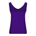 thumbnail image 4 of Dealovy Tank Tops for Women Satin Sleeveless Shirts Ladies Casual Solid Color Top Summer V Neck Loose T-Shirts, 4 of 6