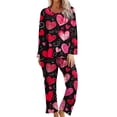 thumbnail image 2 of Rciityk Pajama Sets for Women 2 Piece - Valentines Day Pajamas Women - Ladies Pajamas Sets Long Sleeve Round Neck Top and Pants Lounges Pjs Sets, 2 of 6