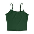 thumbnail image 6 of FRSASU 2PC Womens Camisole Sleeveless Round Neck Solid Spaghetti Strap Tank Tops Basic Shirt Green S(S), 6 of 7