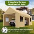 thumbnail image 7 of EastVita Heavy Duty Carport with Roll-Up Windows Portable Garage with Removable Sidewalls Doors Portable Car Tent Garage with Roll-Up Windows and All-Season Tarp for Car Truck, 7 of 7