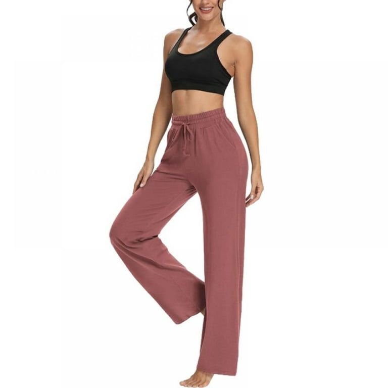 Women's Yoga Sweatpants Wide Leg Lounge Pajamas Pants Comfy Drawstring  Workout Joggers Pants S-XXL 