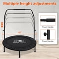 thumbnail image 2 of High-Quality Adjustable Foam Handle 1 Mini Trampoline 40" - Supports Up To 400lbs, Black Rectangular Fitness Rebounder For Adults - Ideal For Indoor & Outdoor Workouts Eas, 2 of 8