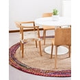 thumbnail image 5 of Unique Loom Braided Jute Collection Area Rug - Manipur (8' Round Natural/Blue), 5 of 6