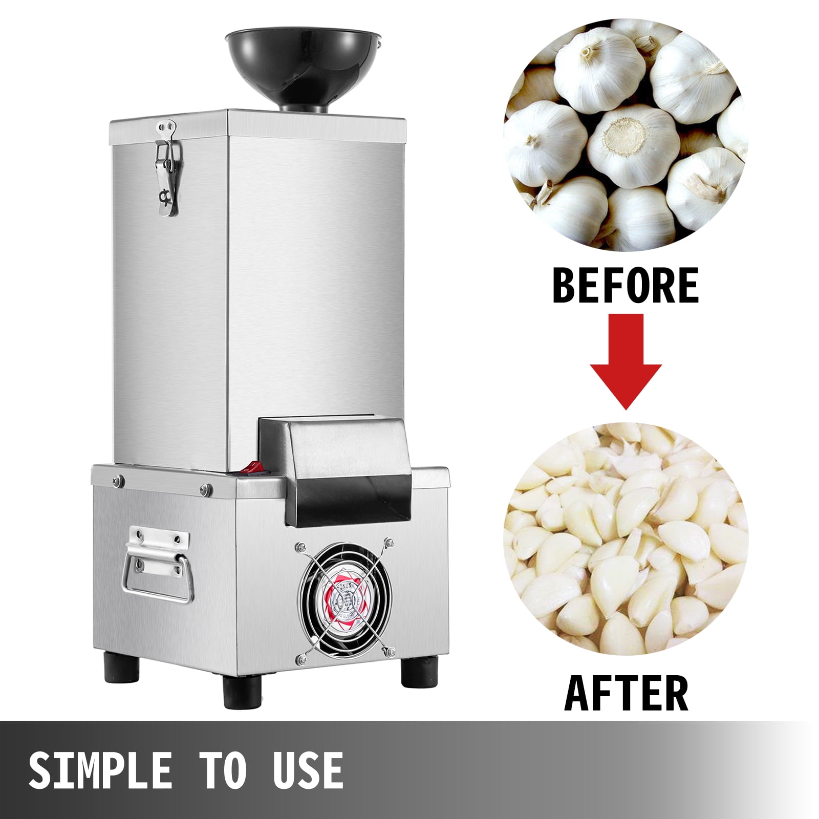 Hanniy 200W Commercial Electric Garlic Peeler, 30KG/H Garlic Peeling Machine Garlic Separator, Kitchen Innovations Garlic Peel, Silver