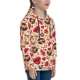thumbnail image 3 of Picia Skull Retro record lips Pattern Youth Hoodie - Warm Pullover Sweatshirt with Kangaroo Pocket, Ideal for Boys and Girls-Small, 3 of 6