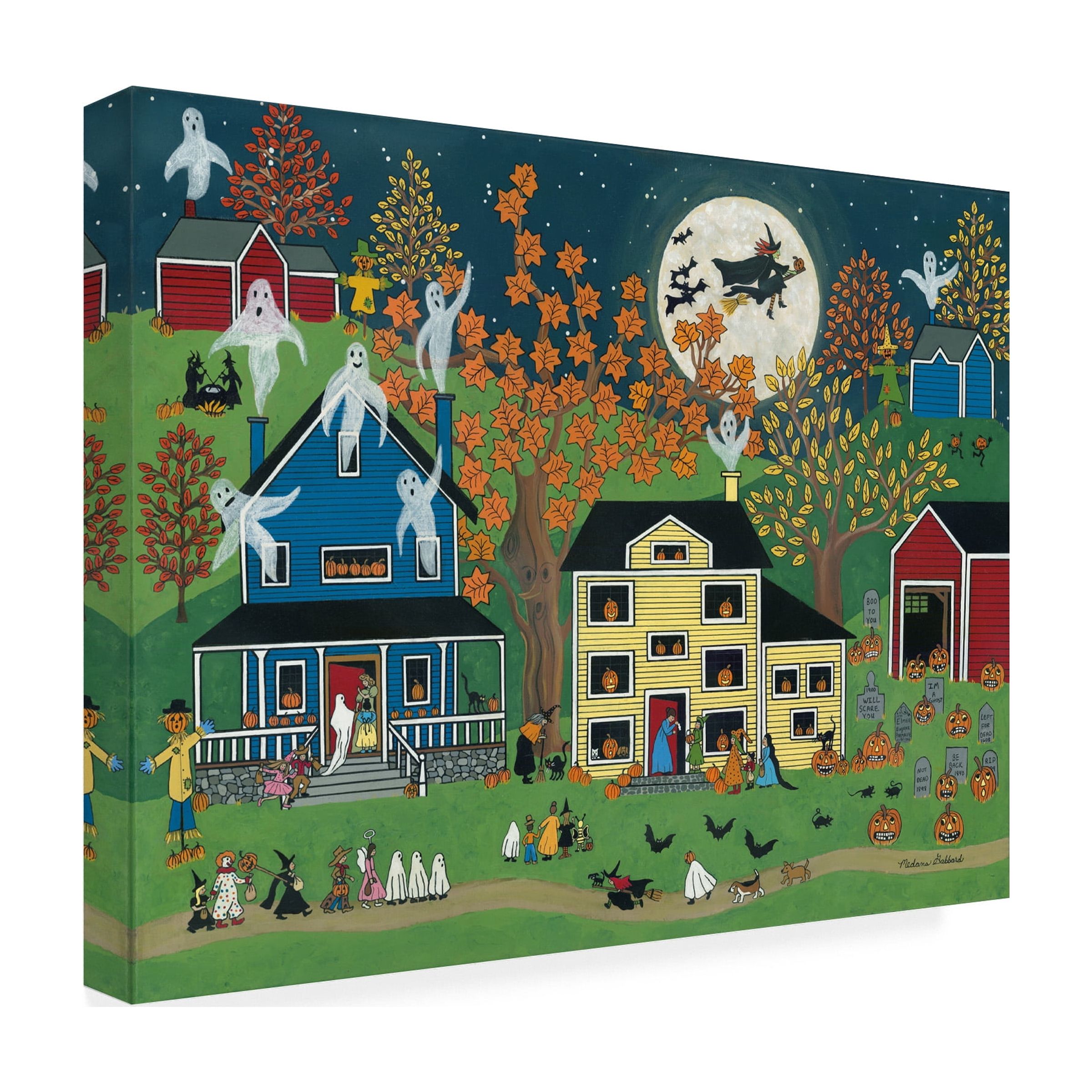 Medana Gabbard 'Halloween on Maple Street' Canvas Art