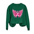 thumbnail image 3 of Craaazy Sweatshirts For Women Breast Cancer Awareness Sweatshirts Ribbon Print Casual Long Sleeve Shirts Gifts For Women, 3 of 5