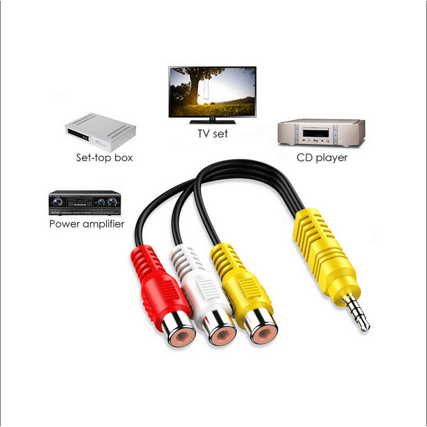 Cable Adaptador Componente Av En Tv 3,5 MM A RCA Cable Video