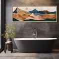 thumbnail image 3 of IDEA4WALL Extra Large Framed Canvas Print Wall Art Desert Peaks Colorful Geometric Mountain Landscape Artwork Nature Vintage Inspired Pastel Fine Art Decorative Relax/Calm for Rooms Decor - 60"x20", 3 of 5