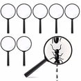 thumbnail image 1 of 8 Pieces Kids Magnifying Glass Making Reading Portable 5X Handheld Household School Kindergarten Children Reading Crafts Making Magnifier Black, 1 of 8
