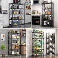 thumbnail image 5 of 5-Tier Metal Storage Shelves with Wheels, Heavy Duty Foldable Garage Shelving Unit for Easy Organization, Ideal for Kitchen, Garage, and Basement, Black, 5 of 6