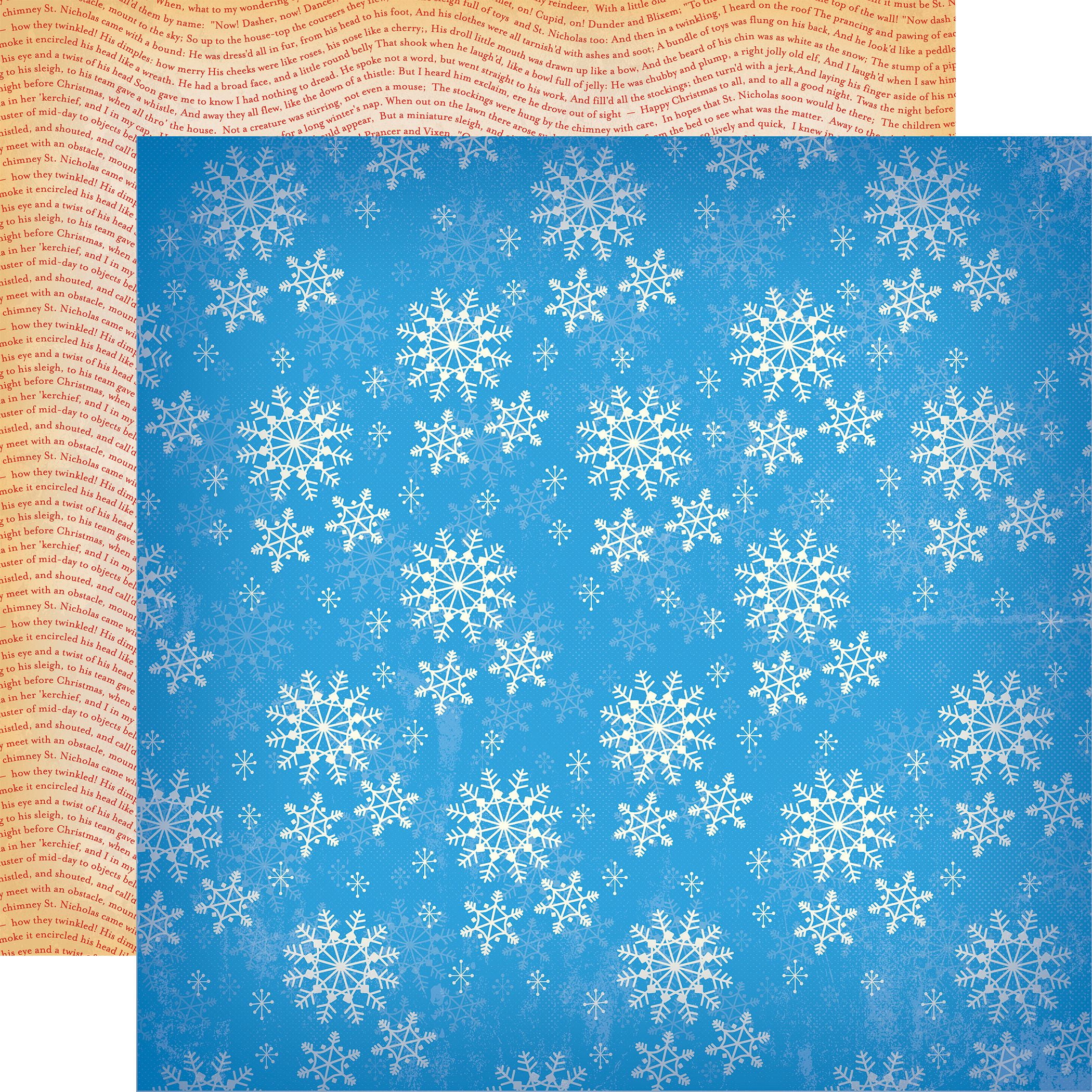 A Very Merry Christmas DoubleSided Cardstock 12"X12"Winter Snowflakes