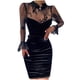 thumbnail image 1 of Vestido de encaje Pompotops para mujer Manga larga Cuello medio alto Talla S M L XL XXL, 1 of 9