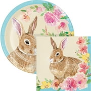 Creative Converting Multicolor Watercolor Easter Bunny Snack Kit 72 Count