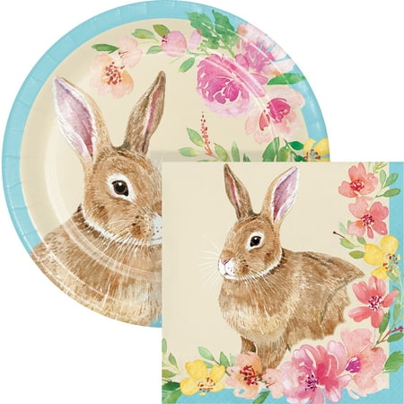 Creative Converting Multicolor Watercolor Easter Bunny Snack Kit 72 Count