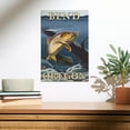 thumbnail image 2 of Cutthroat Trout Fishing, Bend, Oregon Birch Wood Wall Sign (10x15 Rustic Home Decor, Ready to Hang Art), 2 of 5