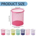 thumbnail image 3 of Pen Holder, Metal Mesh Pencil Cup, Hollow Round Stationery Cup, Large Capacity Desk Caddy for Pencils, Markers, and Makeup Brushes, Compact Table Organizer for Pens, Markers, and Scissors,Pink, 3 of 9
