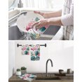 thumbnail image 5 of Summer Flamingo Kitchen Dish Towels for Drying Dishes Set of 2, Palm Leaves Floral Tropical Botanical Waffle Weave Microfiber Hand Tea Bathroom Towels Quick Dry & Absorbent Towel 12x12, 5 of 7