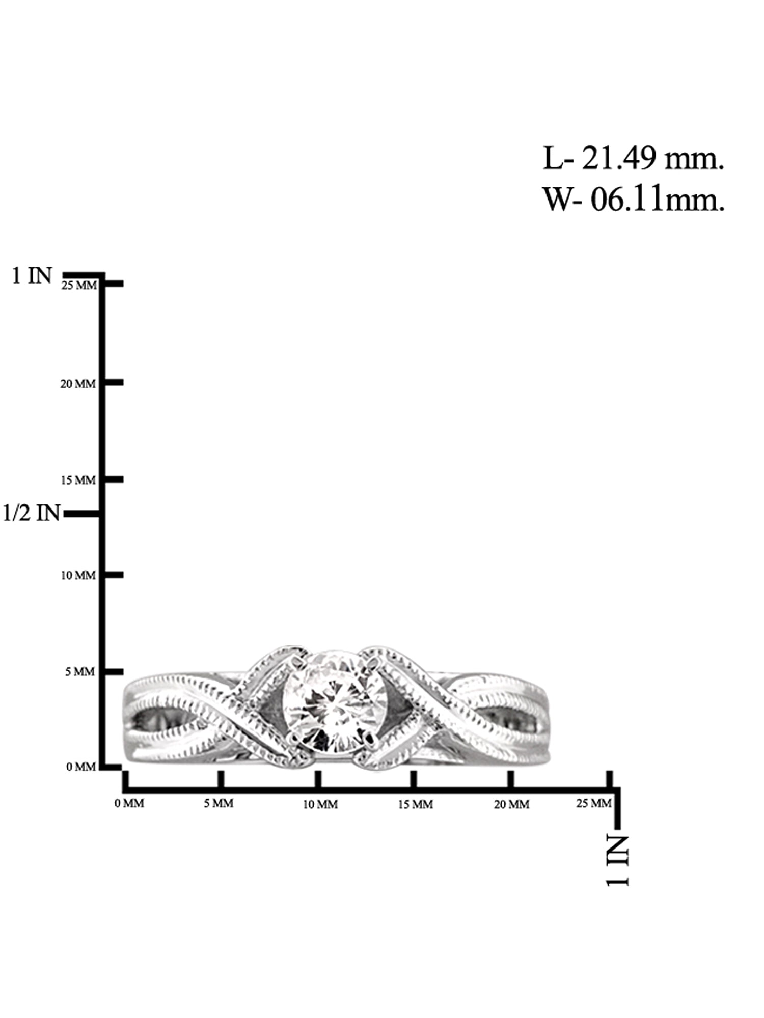 Diamonice 0.925 Sterling Silver 1.00 Carat White Cubic Zirconia Ring for Women | Cubic Zirconias for Everyday Womens Wear