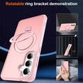 thumbnail image 2 of For Samsung Galaxy S26 5G Case (Compatible With MagSafe)  With Invisible Magnetic Metal Kickstand O-Ring Holder Military-Grade Shockproof Phone Case,Pink,For Galaxy S26 (5G), 2 of 9