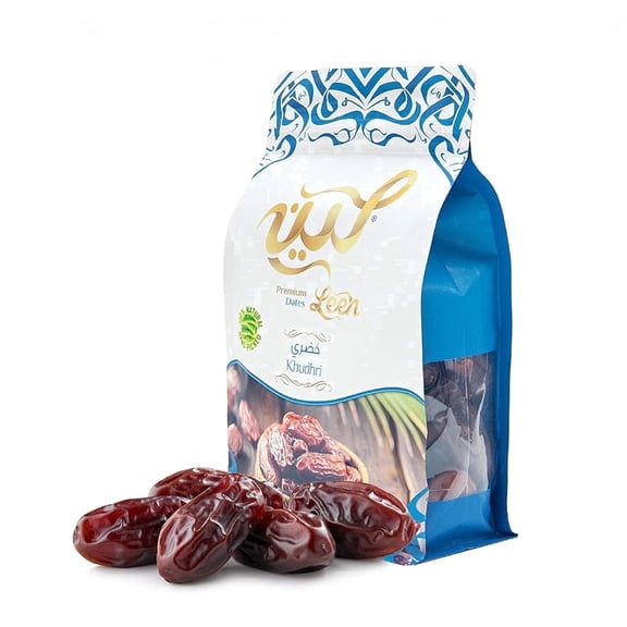 Leen Premium Khodri Dates, Authentic Saudi Dried Dates, Resealable Pouch, 110G