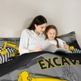 thumbnail image 5 of Manfei Construction Truck Boys 7-Piece Twin Bedding Sets, Cartoon Yellow Tractor Bedding Comforter Set, Vehicle Theme Reversible Sheet Sets, Luxury Bedroom Decor, 5 of 8