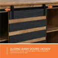 thumbnail image 3 of WAMPAT Farmhouse TV Stand Sliding Barn Door Entertainment Center for TV up to 65", Brown&Black, 3 of 6