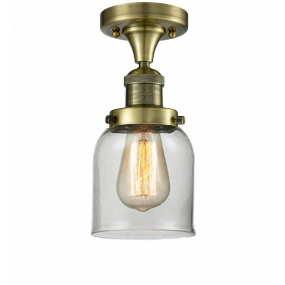 Innovations Lighting - Bell - 1 Light Semi-Flush Mount In Industrial Style-9