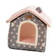 thumbnail image 5 of Cama interior semicerrada para gatos, nido para perros y gatos, caseta relajante, casa lavable para gatos, tienda de campaña, cueva para perros pequeñ Puntos rosados, 5 of 9