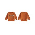thumbnail image 2 of RUINIXCW Toddler Baby Boy Girl Halloween Sweatshirt Outfit Infant Fall Winter Clothes Pumpkin Ghost Letters Embroidery Crew Neck Pullover Shirts Tops, 2 of 10