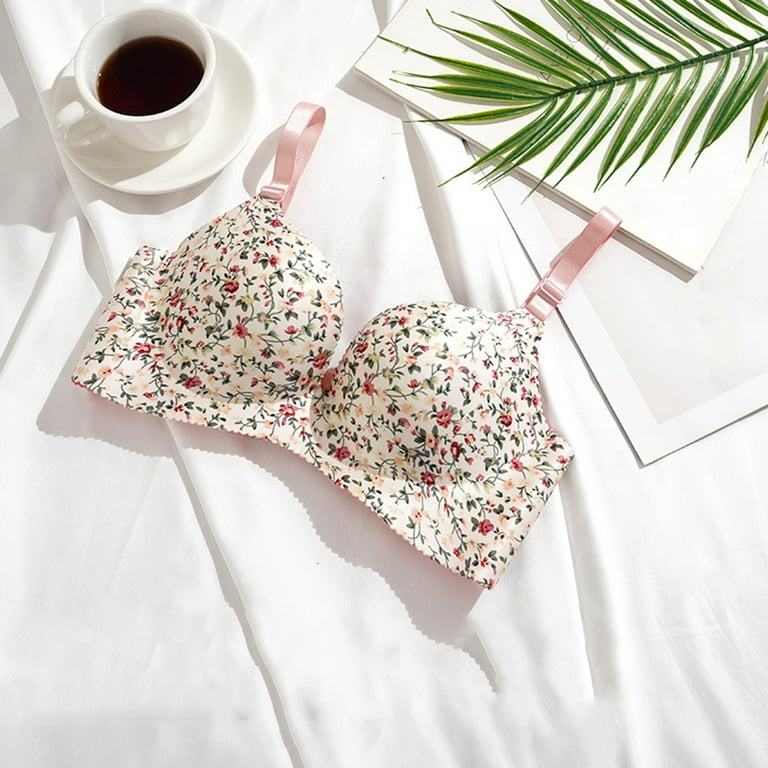harmttty Bra Floral Print Seamless Women Push Up Padded Brassiere for Daily  Wear