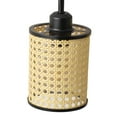 thumbnail image 6 of Aiwen 3-Light Black Boho Woven Rattan Vanity Lights with Shades, 6 of 7