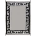 thumbnail image 5 of FH Home Outdoor Rug - Waterproof, Fade Resistant, Reversible - Premium Recycled Plastic - Greek Border - Large Patio, Deck, Sunroom, RV, Camping - Athens - Black & White - 9 x 12 ft Foldable, 5 of 9