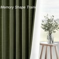 thumbnail image 2 of Olive Green Linen Blackout Curtains 84 Inch Long for Living Room,Pinch Pleated Drape with Hooks Back Tab Boho Decor, Olive Forest Loden Full Black Out Curtains for Bedroom, 2 of 16