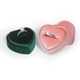 thumbnail image 6 of Biplut Ring Holder Heart Shape Satin Cloth Edges Corduroy Space-saving Solid Color Jewelry Box for Home (Pink for necklace), 6 of 13